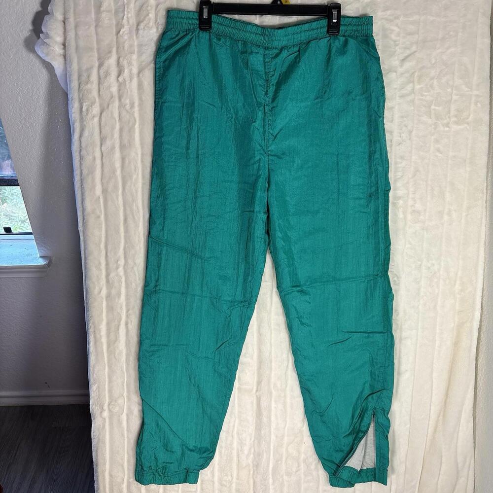 Vintage 80’s Casual Isle Parachute Windbreaker Pants Zipper Slit Lined Large L